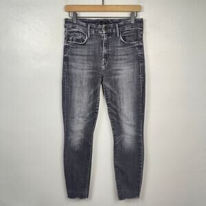 Mother The Looker Ankle Fray Jeans Womens 27 Stargazing‎ Gray Skinny Stretch
